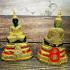 Meditation Green Emerald Buddha Statue Armor Gold Winter 18cm Thai Amulet #17243