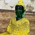 Meditation Green Emerald Buddha Statue Armor Gold Winter 18cm Thai Amulet #17243