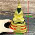 Meditation Green Emerald Buddha Statue Armor Gold Winter 18cm Thai Amulet #17243