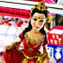 Large Statue Lady Nine Tail Fox Kumiho Kitsune Thai Amulet Lp Neramit Red #17250