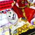Large Statue Lady Nine Tail Fox Kumiho Kitsune Thai Amulet Lp Neramit Red #17250