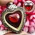 Crystal Healing Stone Naga Eye Mind Stone Leklai Stencil Red Thai Amulet #17278