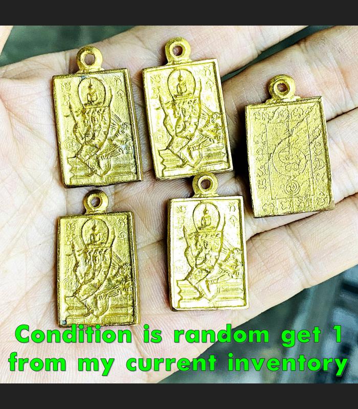 Metal Buddha Over Phom 4 Face Fortune Lp Doo Watsakae Be2522 Thai Amulet #17294