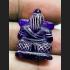 Naga Eye Ganesha Elephant Leklai Stone Purple Ancient KruHod Thai Amulet #17303