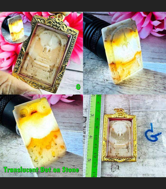 HinPhraTad SamRoiYod Somdej Buddha Relic Dot Stone Protection Thai Amulet #17307