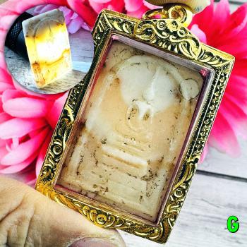 HinPhraTad SamRoiYod Somdej Buddha Relic Dot Stone Protection Thai Amulet #17307