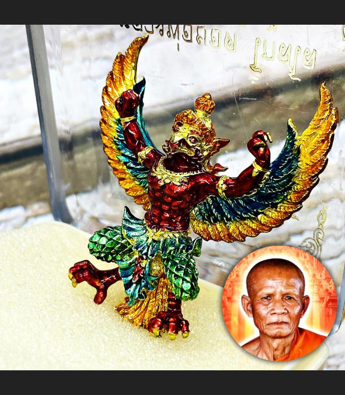 Powerful Krut Garuda Half Man Bird Lucky Protection Yod Be2565 Thai Amulet 17316