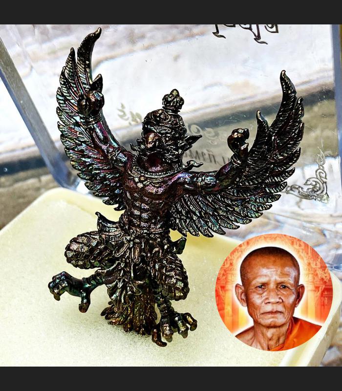 Leklai Krut Garuda Half Bird Fortune Control Mind Yod Be2565 Thai Amulet #17317