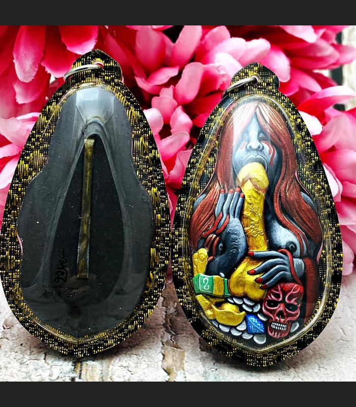 Whisper Lady Suck Windfall Tell Fortune Gambling Ac Chanasuek Thai Amulet #17342