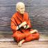 Lifelike Wax Art Monk Statue Praying 28cm Somdej Toh Watrakang Thai Amulet 17348 FINE BUDHAJARN TOH PHOM-MA-RANG-SI PRAYING CHANT 9 INCH