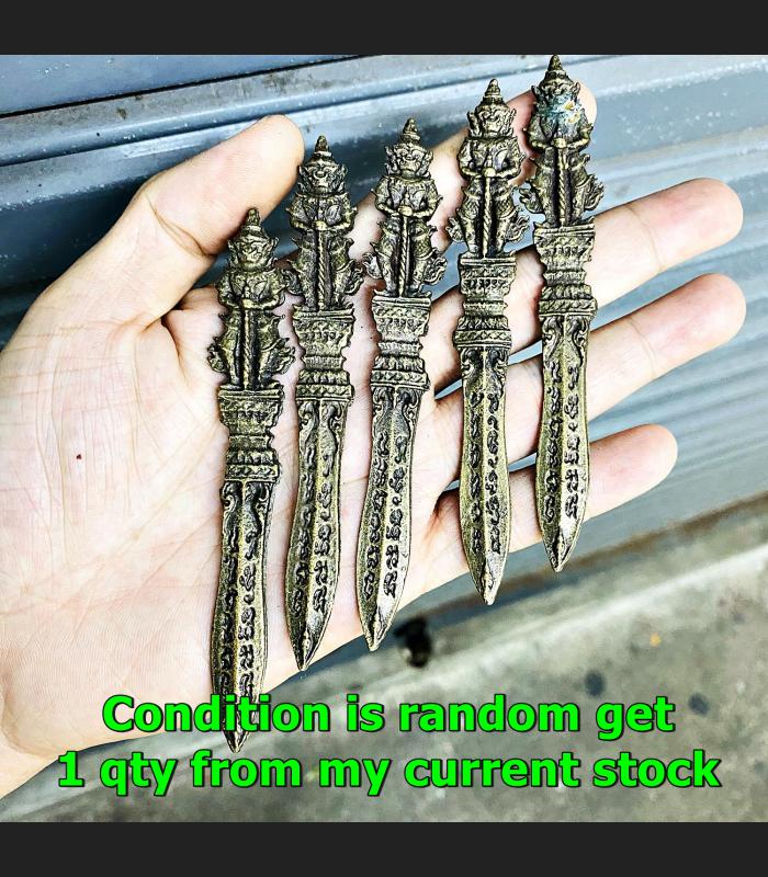 Meedmor Protection Ghost Double Wesuwan Lp Pong Knife Be2545 Thai Amulet #17356