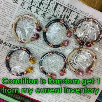 Bracelet Naga Eye Leklai Healing Stone Elephant Tail Silver Thai Amulet #17360