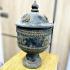 Large Old Bronze Water Bowl Jaosua Lotus Shield Pidta Lp Boon Thai Amulet #17363