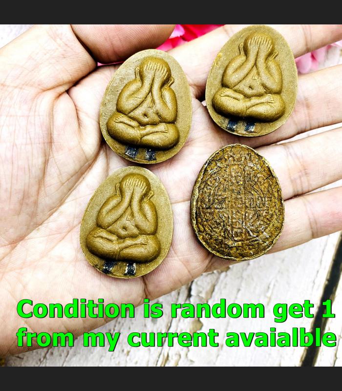 Great Windfall Rich Closeeye Pidta Jumbo2 Lp Toh Be2522 Yellow Thai Amulet 17378