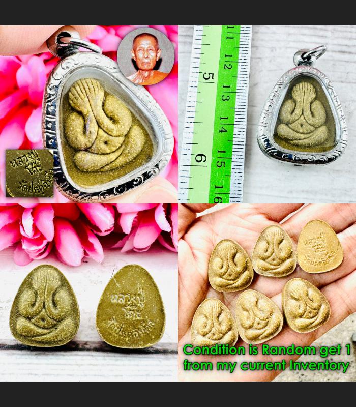 Attraction Love Close Eye Pidta Mahasaney Lp Toh Be2518 Yellow Thai Amulet 17379