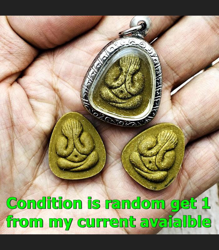 Attraction Love Close Eye Pidta Mahasaney Lp Toh Be2518 Yellow Thai Amulet 17379