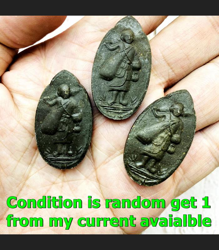 Oval Walking Sivali Deity Rich Millionaire Lp Toh Be2521 Black Thai Amulet 17381