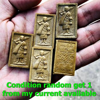 Somdej Walking Sivali Deity Wish Windfall Lp Toh Be2521 Yellow Thai Amulet 17383