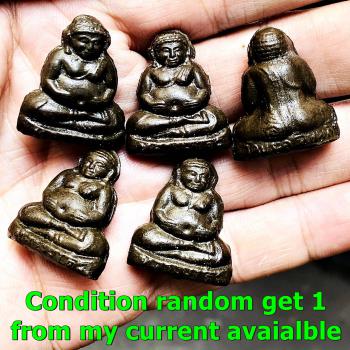 Sankajai Happy Buddha Money Rich Windfall Lp Toh Be2521 Black Thai Amulet #17384