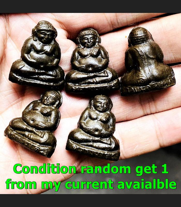 Sankajai Happy Buddha Money Rich Windfall Lp Toh Be2521 Black Thai Amulet #17384