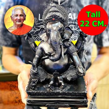 Statue Pikanet Ganesha Elephant 4hand Money Rich Lp Key Be2549 Thai Amulet 17385