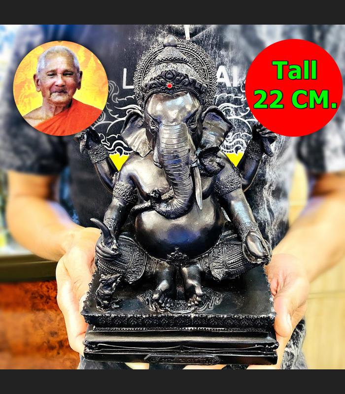 Statue Pikanet Ganesha Elephant 4hand Money Rich Lp Key Be2549 Thai Amulet 17385