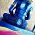Hermit Statue Lersri Ngung Wealth Money Gamble Nikom Kom Blue Thai Amulet #17387