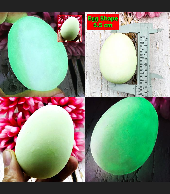Leklai Healing Egg Shape Protection Life Glow In Dark Somporn Thai Amulet #17392