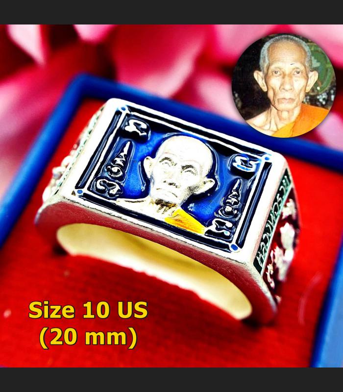 Ring Protection Fortune Wealth Rich Lp Ruay Wattako Alloy Us10 Thai Amulet 17397