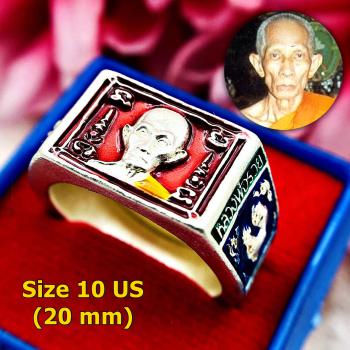 Protection Ring Harmless Fortune Lp Ruay Wattako Alloy Us10 Thai Amulet #17398