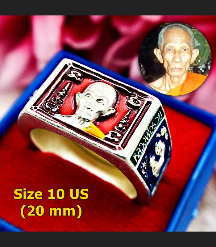Protection Ring Harmless Fortune Lp Ruay Wattako Alloy Us10 Thai Amulet #17398