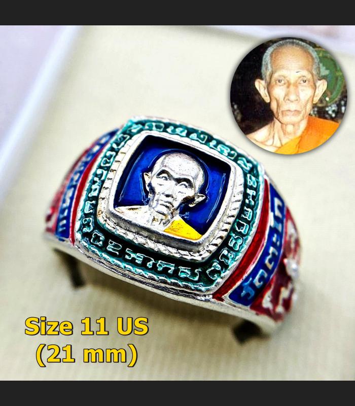 Ring Bring Success Business Growth Lp Ruay Wattako Alloy Us11 Thai Amulet #17399