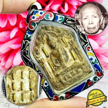 Vintage Silver Case Pendant Magic Khunpaen Tim Lahanrai Be2515 Thai Amulet 17407