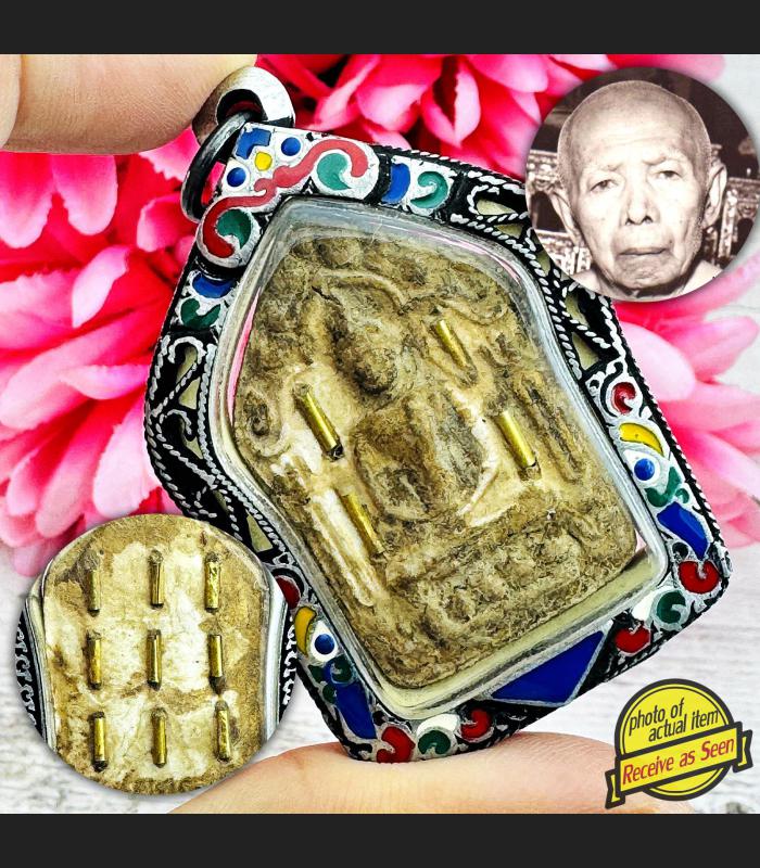 Vintage Silver Case Pendant Magic Khunpaen Tim Lahanrai Be2515 Thai Amulet 17407