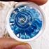 Holy Buddha Sarira Relic Sacred Oval Bead Stupa Rainbow Blue Thai Amulet #17412
