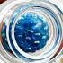 Holy Buddha Sarira Relic Sacred Oval Bead Stupa Rainbow Blue Thai Amulet #17412