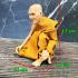 Lifelike Wax Fine Art Monk Statue Lp Suang Sit On Knees 17cm Thai Amulet #17424