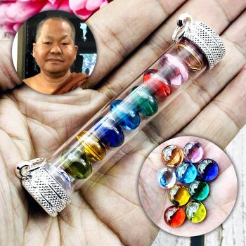 Naga Eye Wealth Protect Magic lucky Stone Leklai Takrut 9Color Thai Amulet 17425
