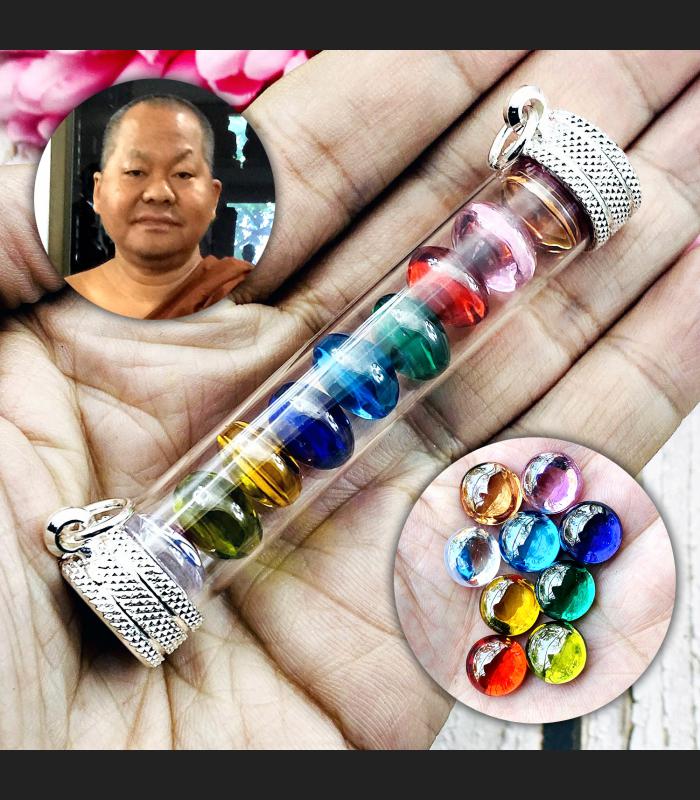 Naga Eye Wealth Protect Magic lucky Stone Leklai Takrut 9Color Thai Amulet 17425