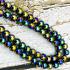 Necklace 8mm Leklai Mala 108 Beads Magnetic Rainbow Somporn Thai Amulet #17426