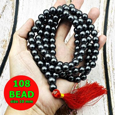 Necklace 10mm Leklai Mala 108beads Magnetic Protection Somporn Thai Amulet 17429