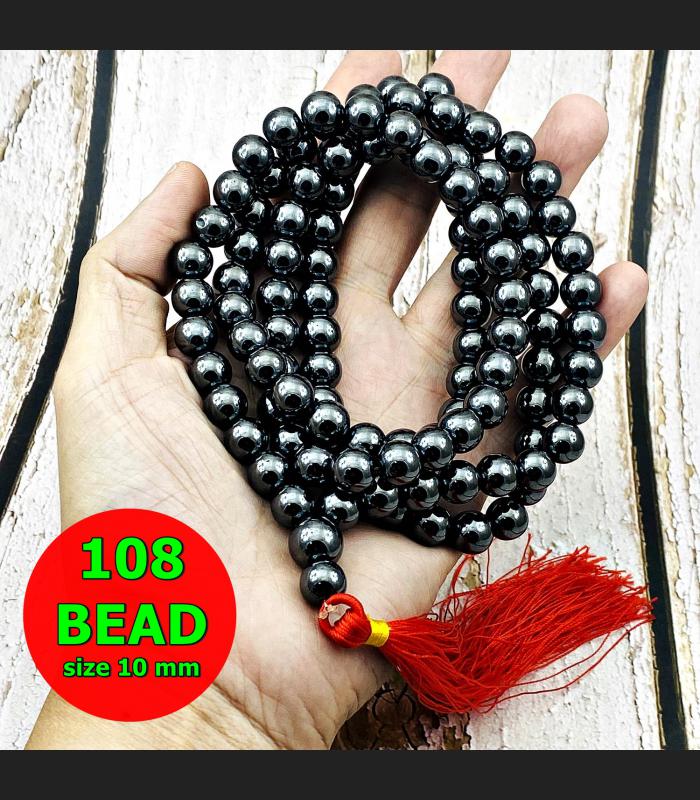 Necklace 10mm Leklai Mala 108beads Magnetic Protection Somporn Thai Amulet 17429
