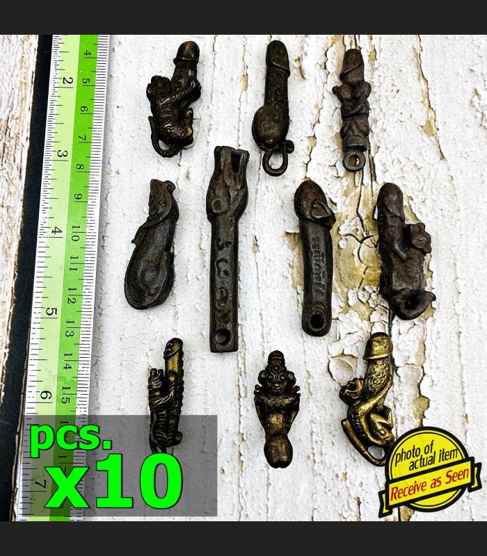 Wholesale Pcs X10 Vintage Iron Metal Paladkik Penis Sexy Lust Thai Amulet #17431
