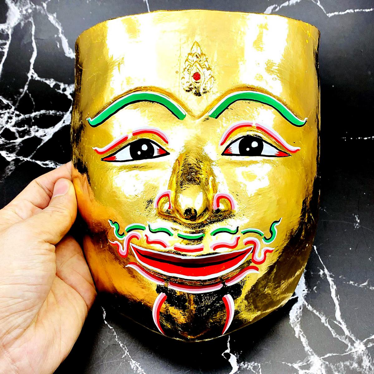 Khon Mask Palak Magic God Mercy Charming Gold Face Lp Udomsap Thai ...
