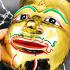 Khon Mask Palak Magic God Mercy Charming Gold Face Lp Udomsap Thai Amulet #17443
