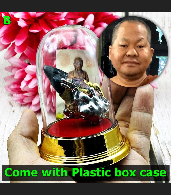 Paya Leklai 3in1 Kodpi Black Gold Rainbow Immortal Box Somporn Thai Amulet 17451