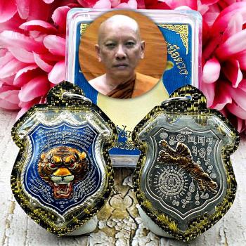 Tiger Cut Head Change Fortune Protection Lp Chanai Be2563 Blue Thai Amulet 17460