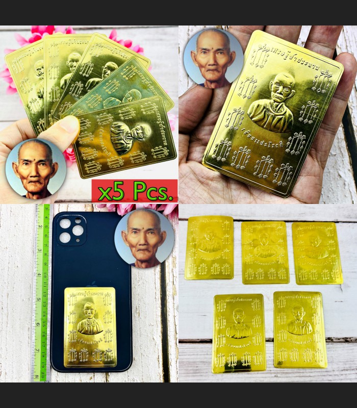 Yantra 5Pcs Plates Gamble Wallet Fapatanpon PaeRongsi Wistful Thai Amulet 17461