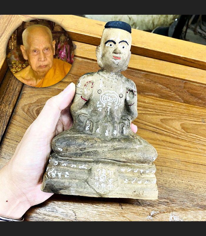 Clay Ash Statue Jaosua Wealth Lp Yam Guman ThongZubDho Be2549 Thai Amulet 17470