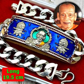 Bracelet Hanuman Monkey Lp Phat Be2563 Fortune Protection Blue Thai Amulet 17485